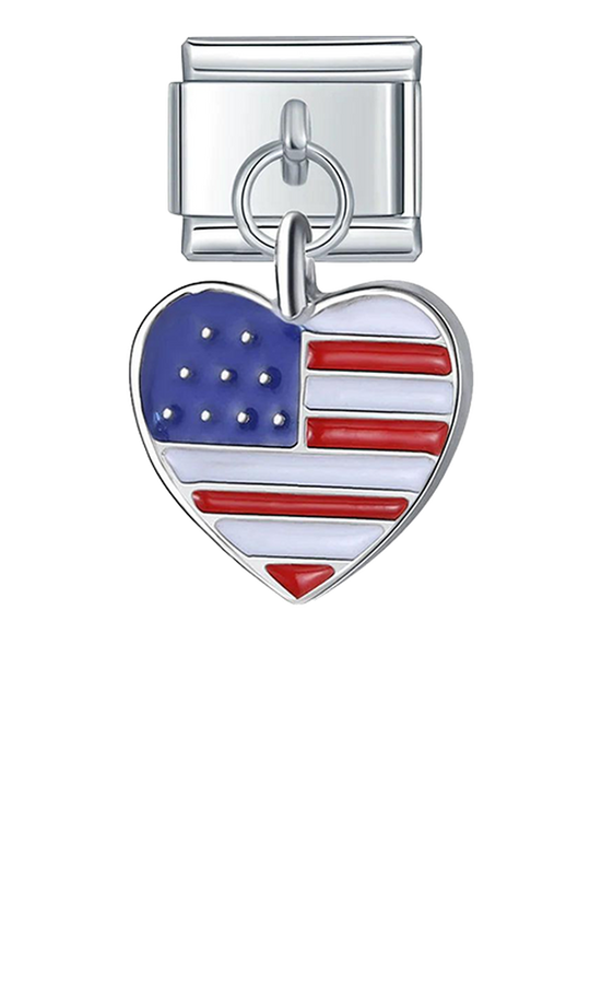 United States Heart Flag, on Silver - united-states-heart-flag-on-silver-charms-45942183821647.png