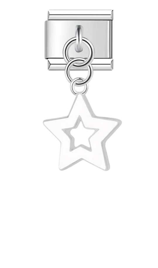 White Star, on Silver - white-star-on-silver-charms-45921570128207.png