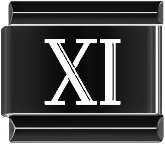 XI, Roman Numeral, on Black - xi-roman-numeral-on-black-45942694183247.png