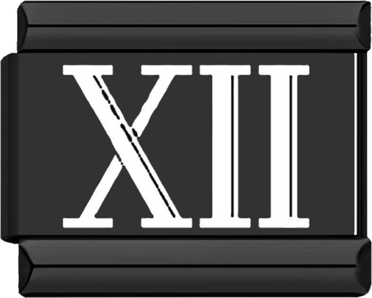 XII, Roman Numeral, on Black - xii roman numeral on black.png